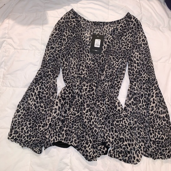 Fashion Nova Dresses & Skirts - Got Em In An Up Roar Leopard Romper